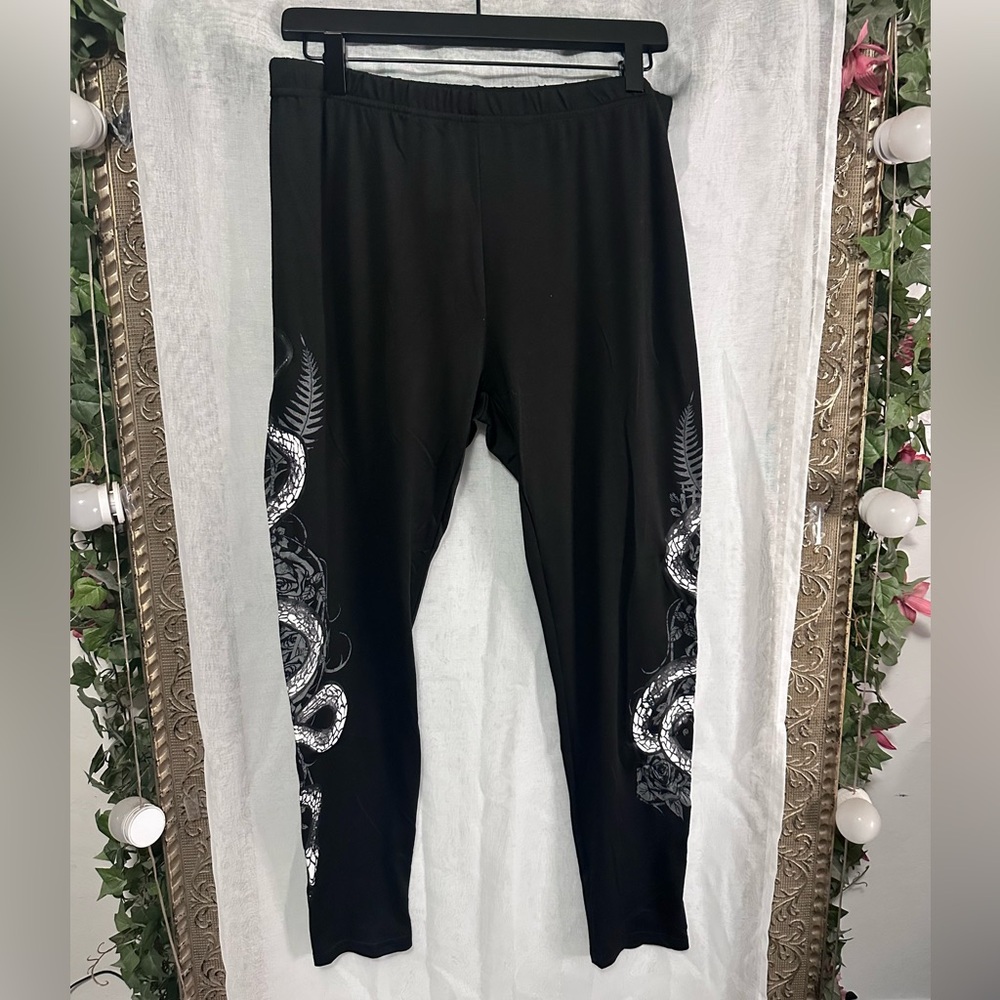 ROMWE Black Snake Leggings XL - Picture 1 of 6
